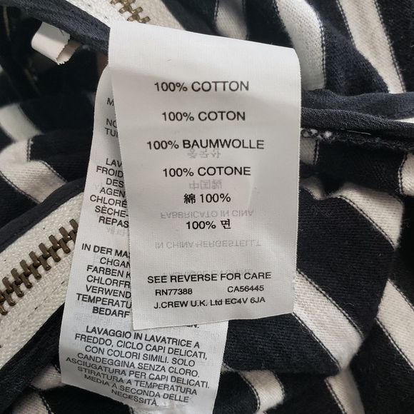 J. Crew Striped Side Zipper 3/4 Sleeve T-Shirt Dress Size Small - Picture 9 of 9